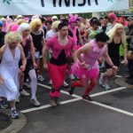 300 men dressed in drag at the start of the Ashgate Hospice Drag Race